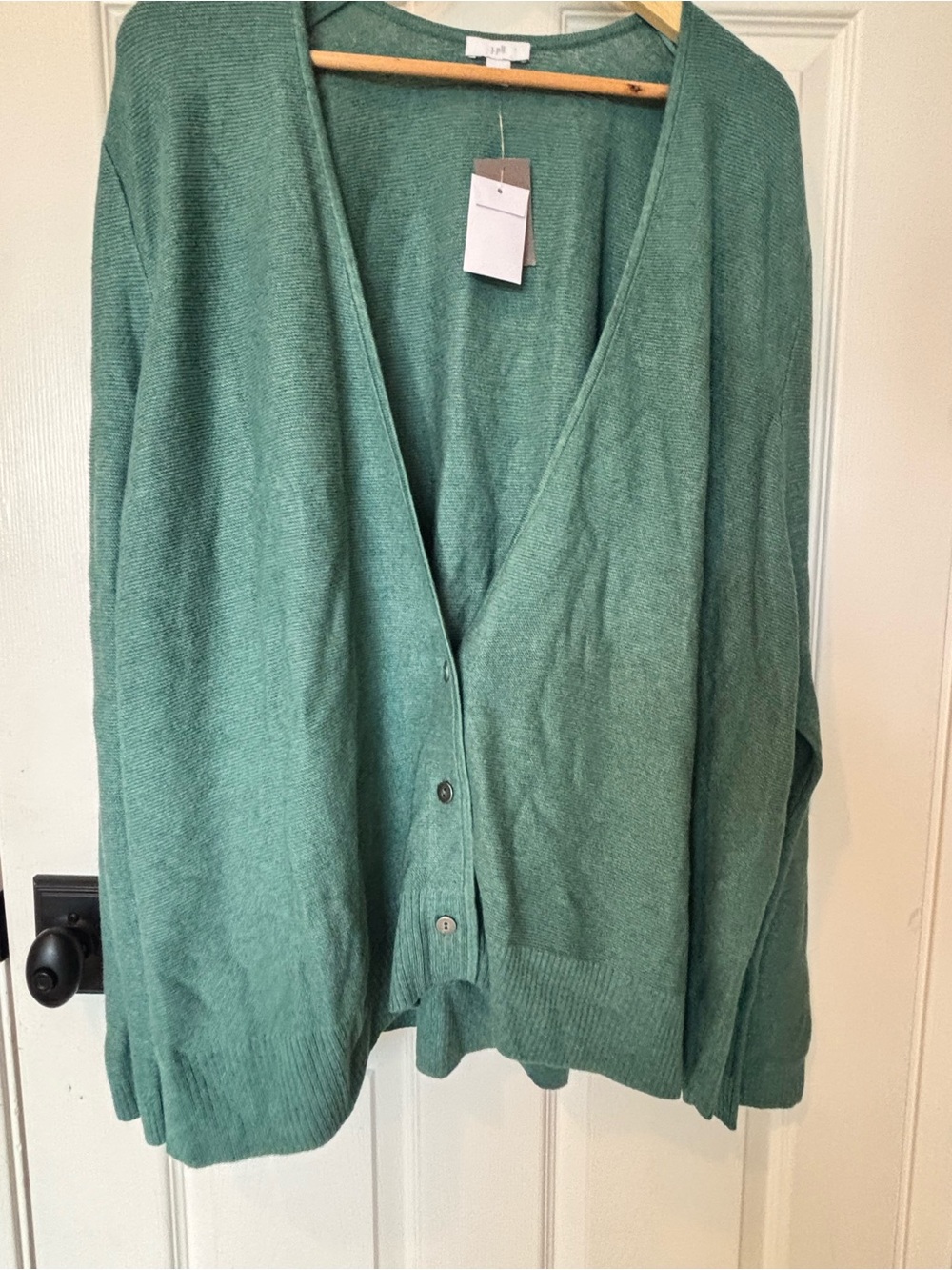 J. Jill Open-Front Cardigan in Teal Green - Picture 3 of 11